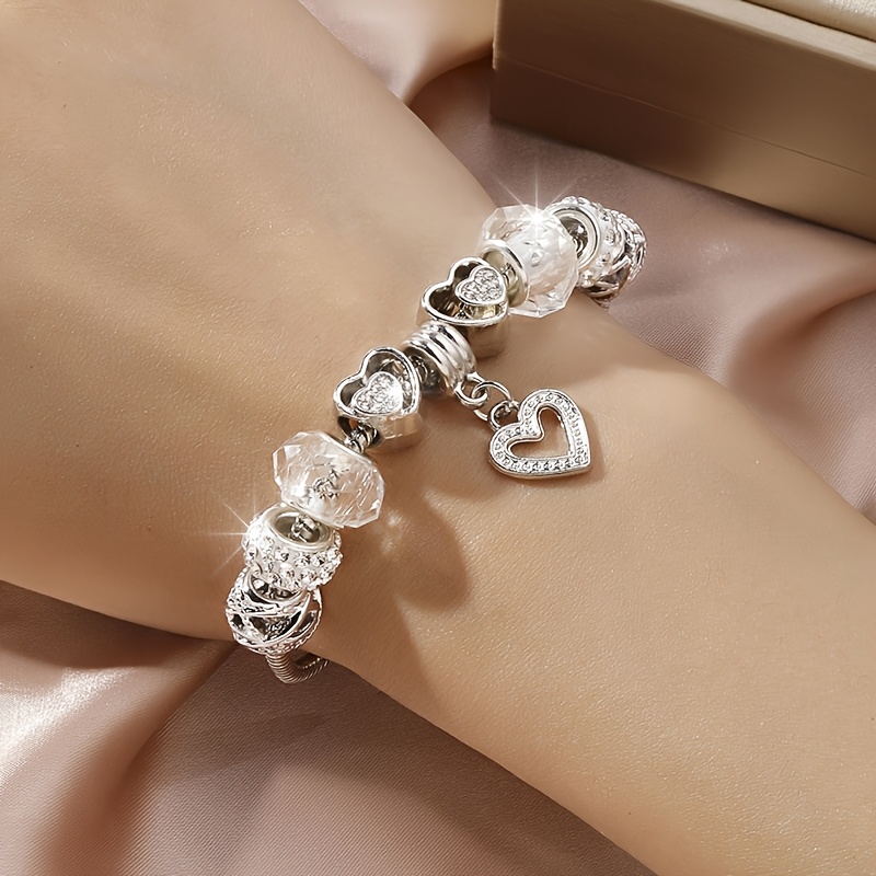 Handmade Elegant Openwork Heart Pendant Bracelet, Unique Gift